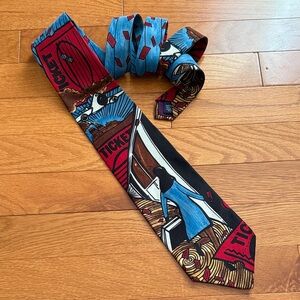Men’s VINTAGE 100% Silk BEATLES Ticket to Ride 1991 Artistic Multicolor Tie